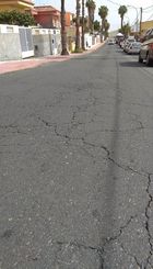 Calzada calle Escritor Secundino Delgado. Barrio Las Mesas.