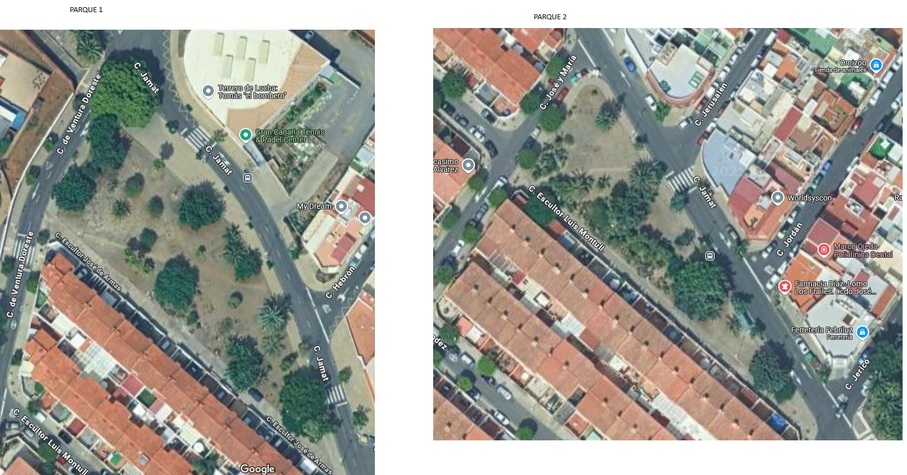 Fotografía aérea de los parques