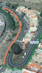 Lomo Cuesta Blanca, tramos existentes y tramos propuestos para peatonalización