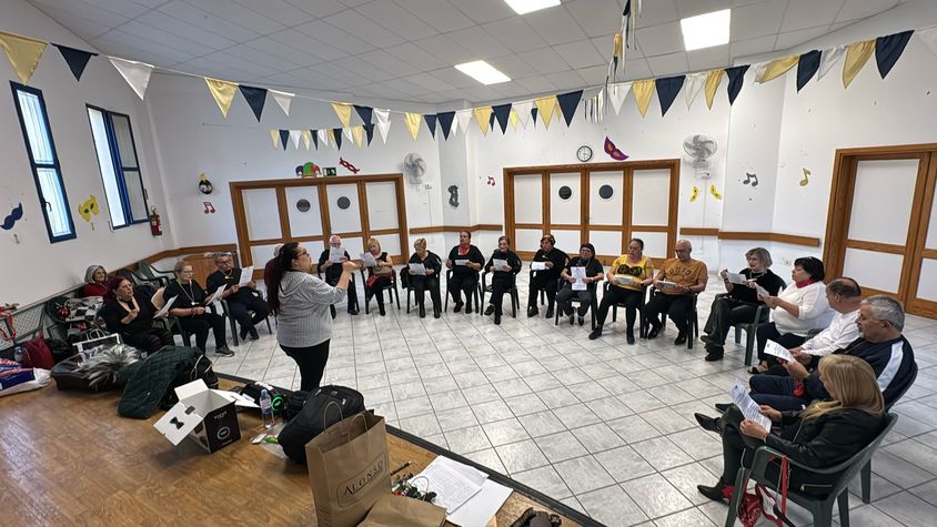 Sesion en los carnavales con el Grupo de En Clave de Mi de Arinaga